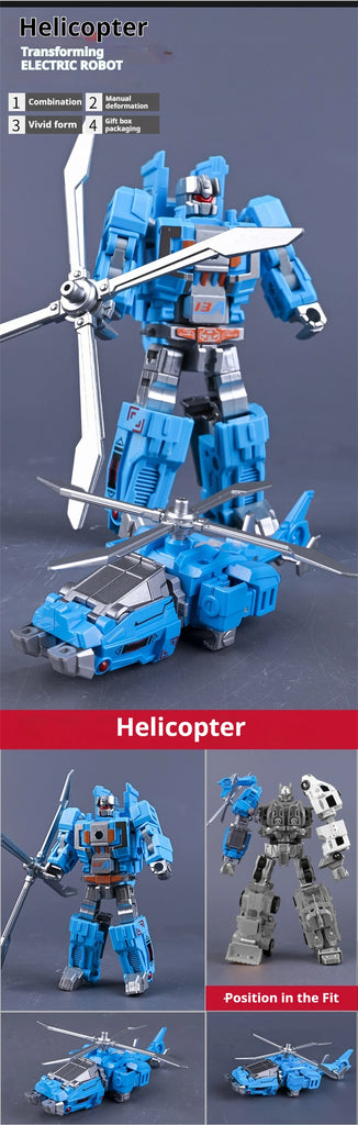 Transformation Toy Robot 6-in-1 Rescue Team Combined Alloy Robot – Birthday Gift