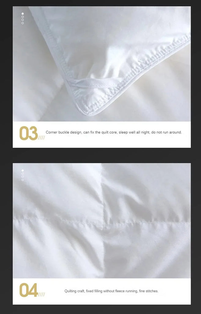 Five-Star Hotel Style Goose Down Duvet – Warm Winter Quilt for Single & Double Beds – Soft Quilted Polyester Comforter 150x200cm to 200x230cm