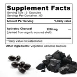 Activated Charcoal Capsules for Gut Health, Bloating and Gas Relief – Digestive Detox and Colon Cleanse Supplement – 30/60/120 Capsules thumbnail 7