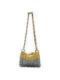 Silver Shiny Hand Woven Bead Sequin Crossbody Bag with Long Shoulder Strap for Women thumbnail 12