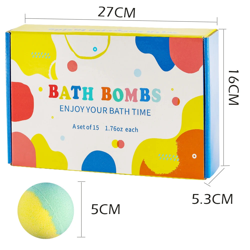 Vremou Kids Bath Bombs with Surprise Inside – 15 Pack Natural Organic Bubble Bath Gift Set