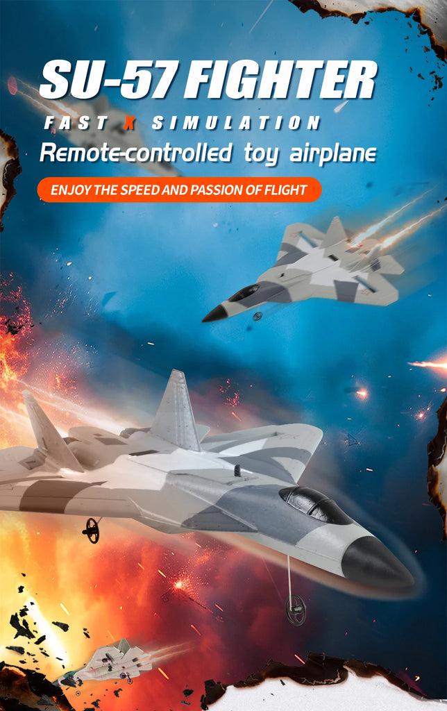 RC Foam Aircraft SU-35 Fighter Plane 2.4G Remote Control Glider for Kids and Adults