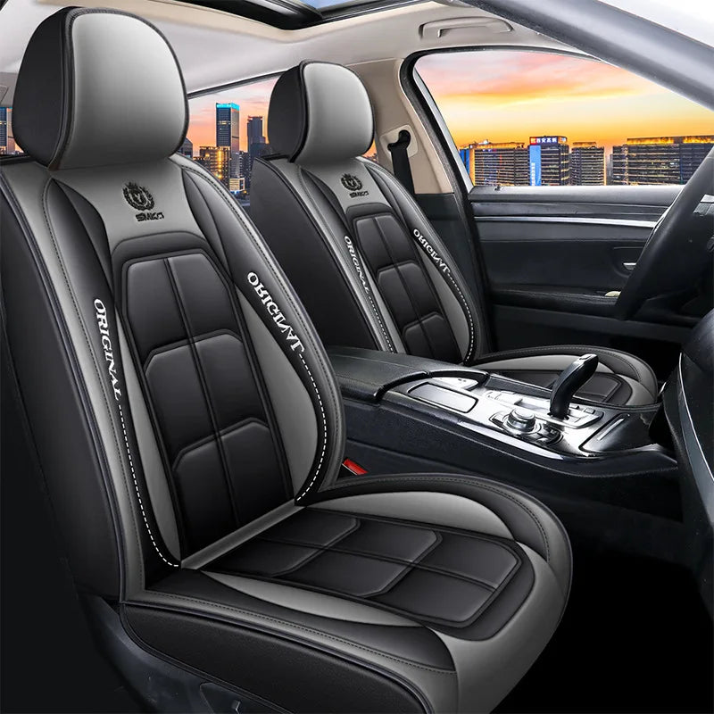 Full Leather Car Seat Cushion – All Season Universal Driver & Passenger Seat Cover Pad | 1pc or 2pcs