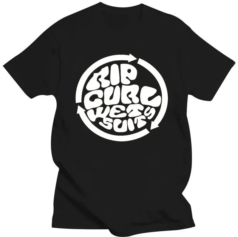 Men's Rip Curl Vintage Print Short Sleeve T-Shirt – 100% Cotton, Casual Streetwear Tee