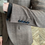 Men’s Modified Plaid Three-Piece Suit – Slim Fit England Style Vest & Trousers Set thumbnail 30