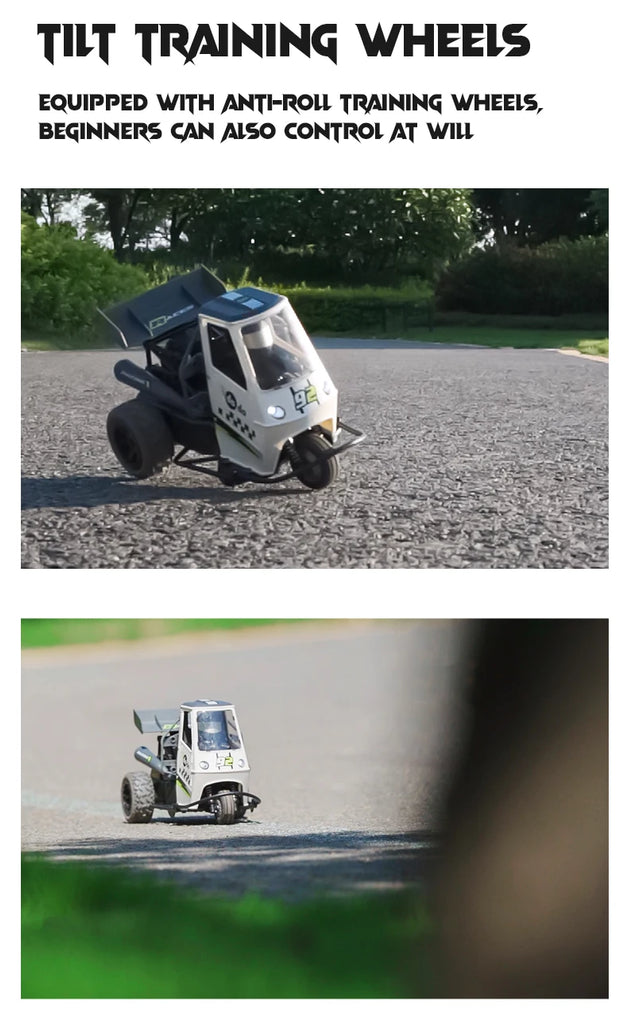 ZWN S810 Three-Wheel RC Car with Lights and Spray – 2.4G High-Speed Electric Remote Control Motorcycle Toy for Kids