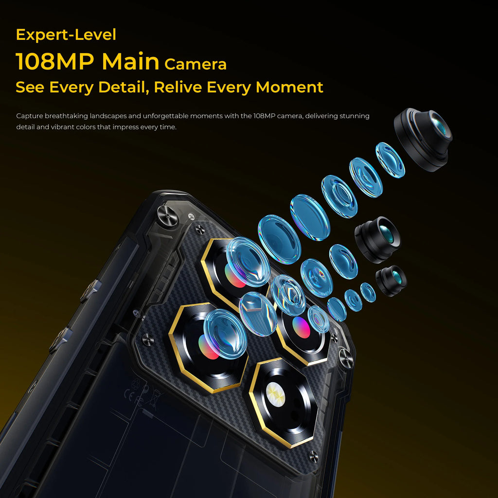 OUKITEL WP60 Rugged Smartphone 7.2” HD+ Display, 10000mAh, 108MP Camera, 48GB+512GB, Android 15, NFC, 120Hz