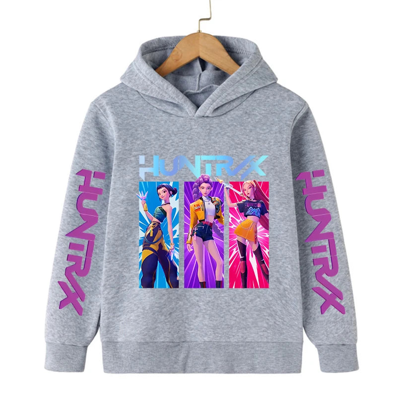 2026 Kids Kpop Demon Hunters Hoodie – Cute Tiger Harajuku Sweatshirt for Boys & Girls