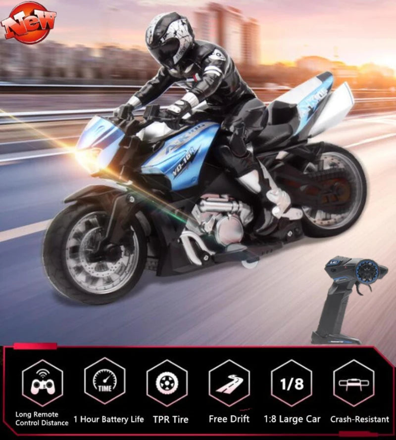 High Speed RC Stunt Motorbike – 360° Rotation Drift Remote Control Motorcycle Toy