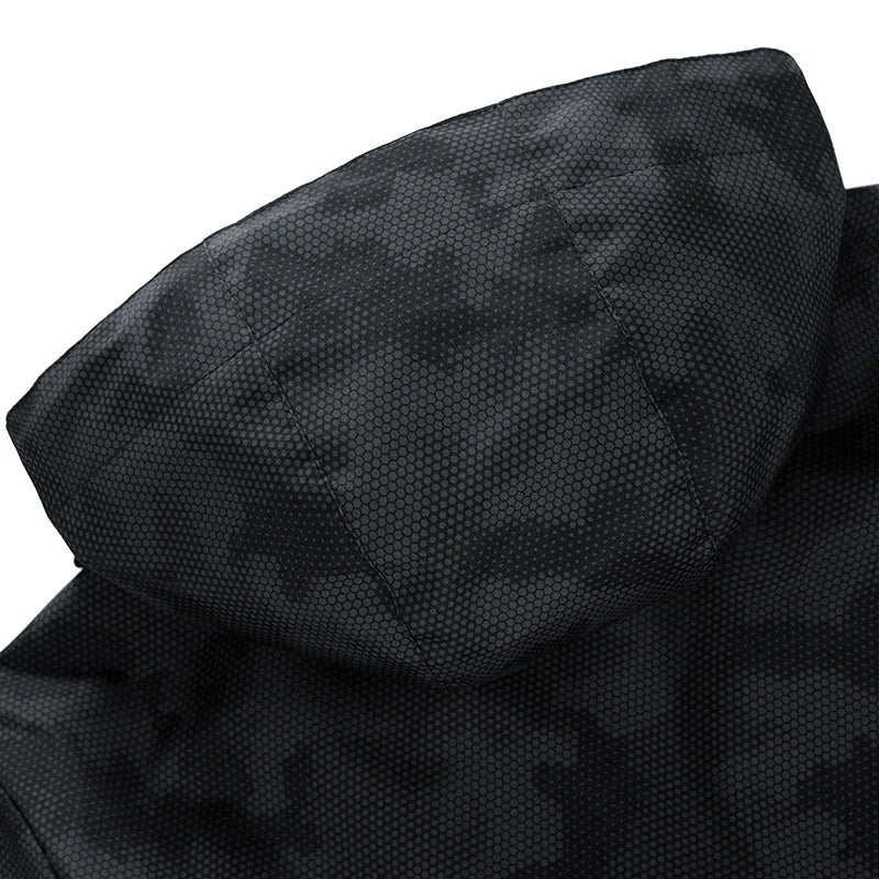 Men’s Hooded Waterproof Hiking Jacket – Windproof Outdoor Bomber with Detachable Hood