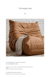 MOMO Caterpillar Single Recliner Lazy Sofa Wabi-Sabi Style Fabric Lounge Chair 78x103cm thumbnail 9