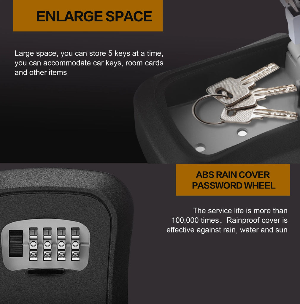 Password Lock Box – Anti-theft Wall-mounted Key & Card Safe