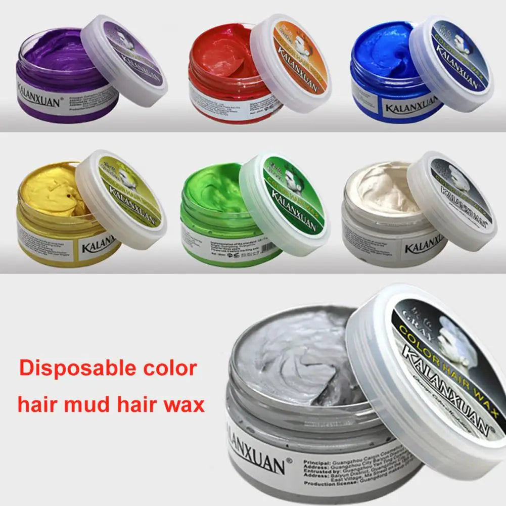 Hair Wax Dye – 9 Colors Temporary Styling Paste for Men & Women