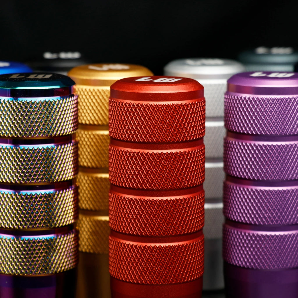 LW 95mm Aluminum Anti-Skid Car Gear Shift Knob – Universal Shifter Lever Head with 8mm 10mm 12mm Adapters – 9 Colors