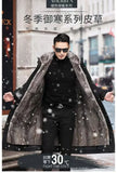 Men’s Detachable Fur One-Piece Winter Coat – Thick Faux Mink Fur Lined thumbnail 7