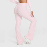 Women’s Flared Yoga Leggings – High-Waist Seamless Wide-Leg Fitness Pants thumbnail 11