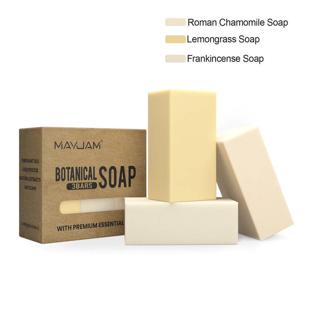 MAYJAM Handmade Essential Oil Soap Gift Set – 3 Pack Natural Cold Process Soaps