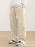 Men’s Corduroy Casual Pants Loose Fit Straight Leg with Elastic Waist and Drawstring thumbnail 8