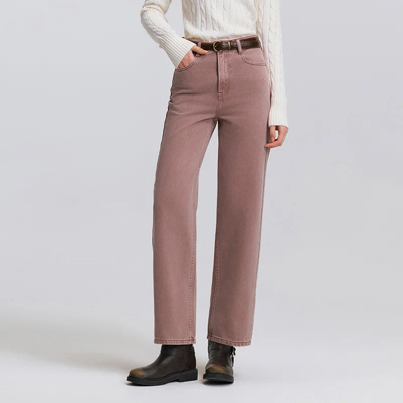 Semir Women’s Vintage Wide-Leg Jeans 2025 Spring Soft Cotton Denim Trousers