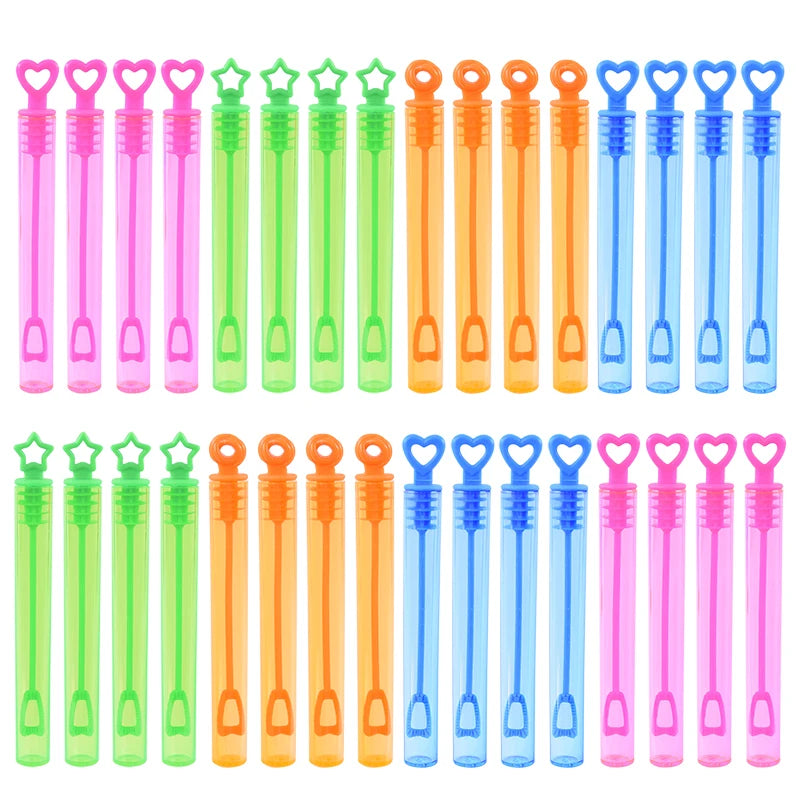 10-50pcs Colorful Heart Bubble Soap Bottles with Wands – Kids Party Favors & Wedding Gifts