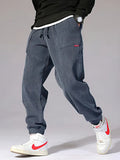 Men’s Corduroy Jogger Pants – Tech Fleece Harem Sweatpants, Casual High Street Trousers thumbnail 1