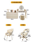 Makeup Vanity Dressing Table with Stool and Mirror – Modern Nordic Bedroom Dresser with Storage Drawers thumbnail 39