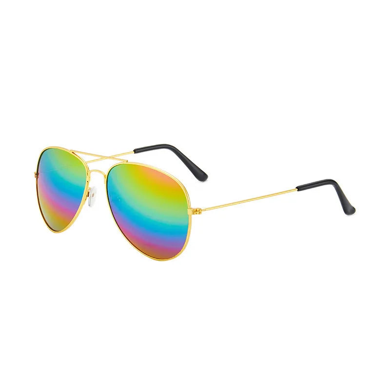 Kids Metal Oval Sunglasses – Cute Fashion Mirror Lens UV Protection for Boys & Girls