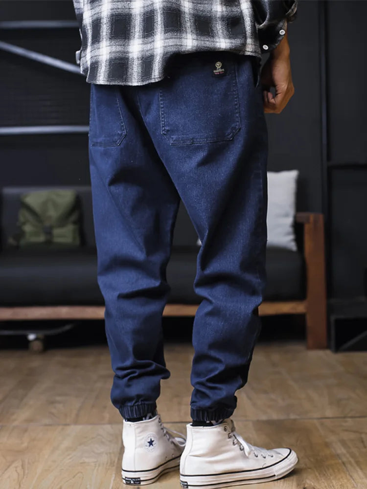 Men’s Plus Size Loose Harem Jeans – Streetwear Cargo Jogger Denim Pants