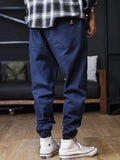 Men’s Plus Size Loose Harem Jeans – Streetwear Cargo Jogger Denim Pants thumbnail 3