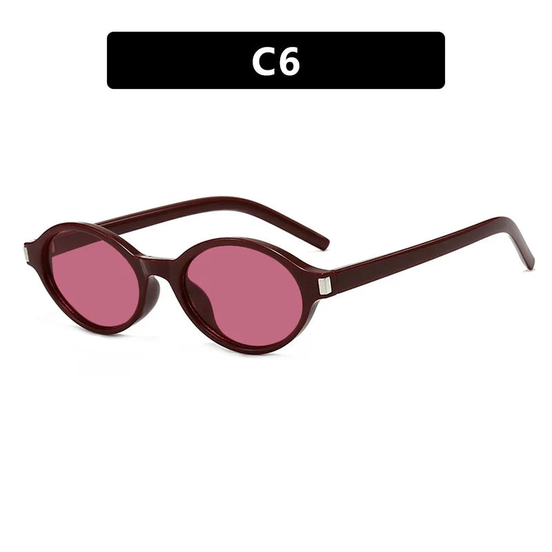 Oval Rice Nail Retro Fashion Sunglasses – Customizable Myopia Lenses 0~-6.0