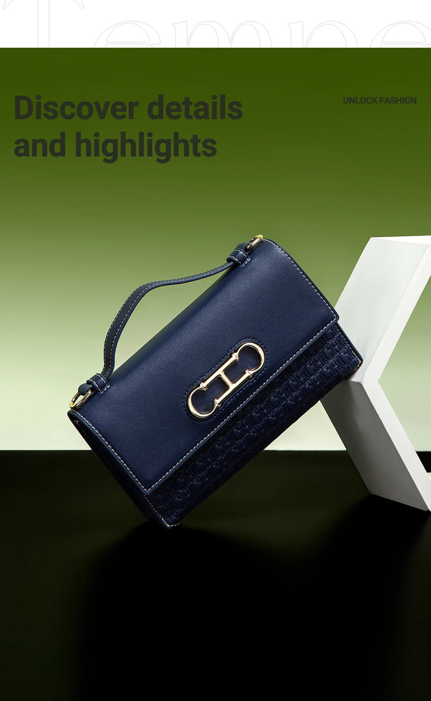 CH Letter Print Crossbody Bag – Elegant Compact Women’s Satchel Handbag