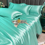 Nordic Silk Rayon Bedding Set 3/4/5 Piece Duvet Cover Bed Sheet Pillowcase Solid Luxury Twin Full Queen King Family Size thumbnail 26