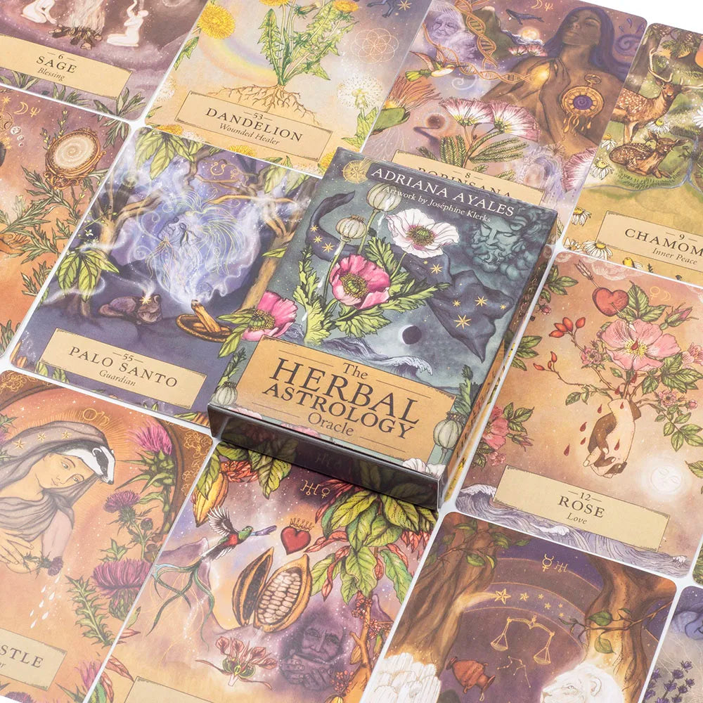 Herbal Astrology Oracle Card Deck – 55 Cards for Plant Healing & Astrological Wisdom