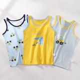 Boys Cartoon Dino Car Cotton Tank Top Singlet Underwear – Kids Summer Undershirt 3-10T thumbnail 26
