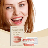 Full Denture Fake Teeth Set with Silicone Upper & Lower Veneers – Natural Fit Smile Kit with Adhesive Gel thumbnail 2