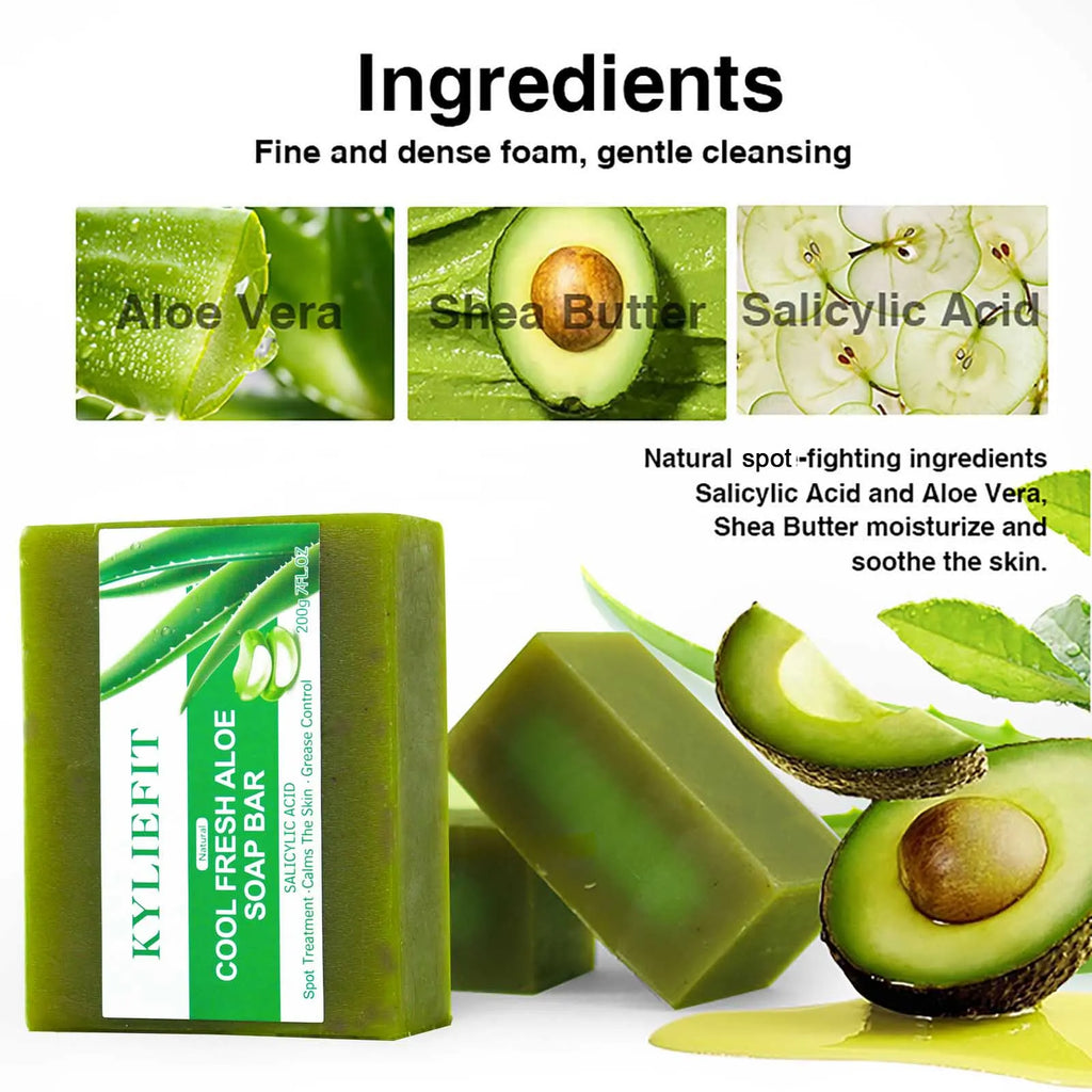 Aloe Brightening Soap Bar 200g – Dark Spot Removal, Acne Control & Oil Balancing for Face and Body