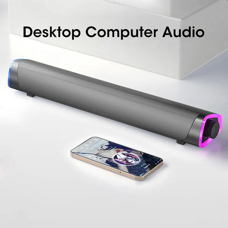 4D Computer Speaker Bar Stereo Sound Subwoofer Bluetooth Speaker for MacBook, Laptop, PC, and Music Player