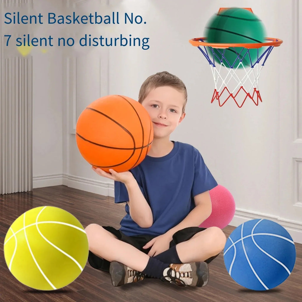 Silent Mute Basketball High-Density PU Indoor Training Ball – 18cm / 22cm