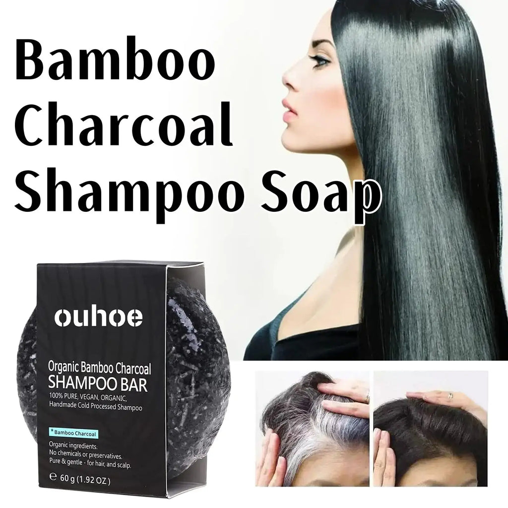 Bamboo Charcoal Shampoo Soap – Deep Cleansing, Nourishing, and Hair Strengthening