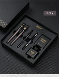 BAOKE T18/T19/T20 Black & Grey Fountain Pen Gift Set with Ink Bottle and 6 Cartridges – Stainless Steel Nib Metal Office Pen thumbnail 20