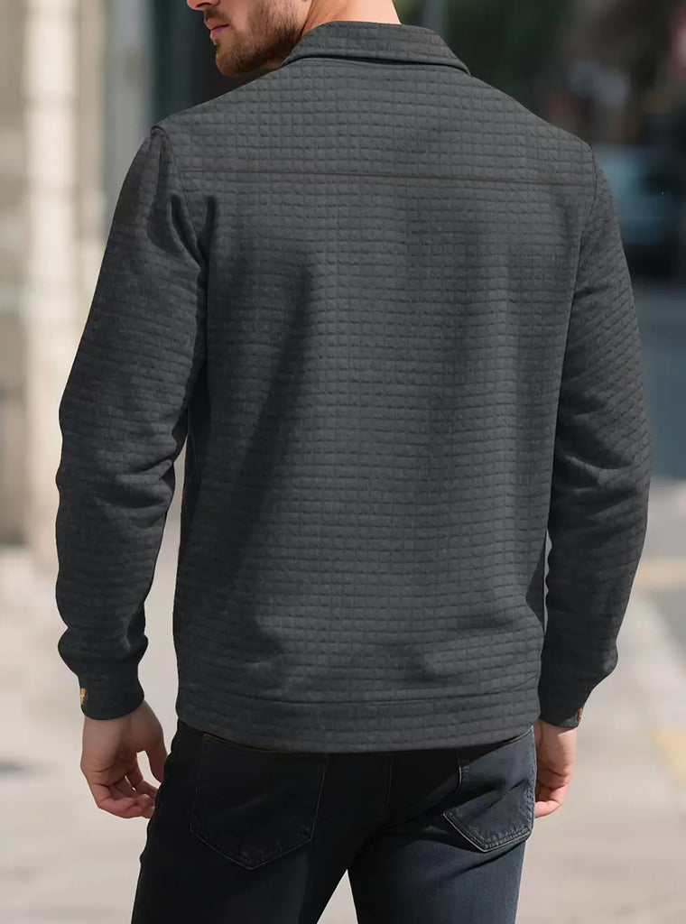 Men’s Spring Business Casual Single-Button Multi-Pocket Jacket