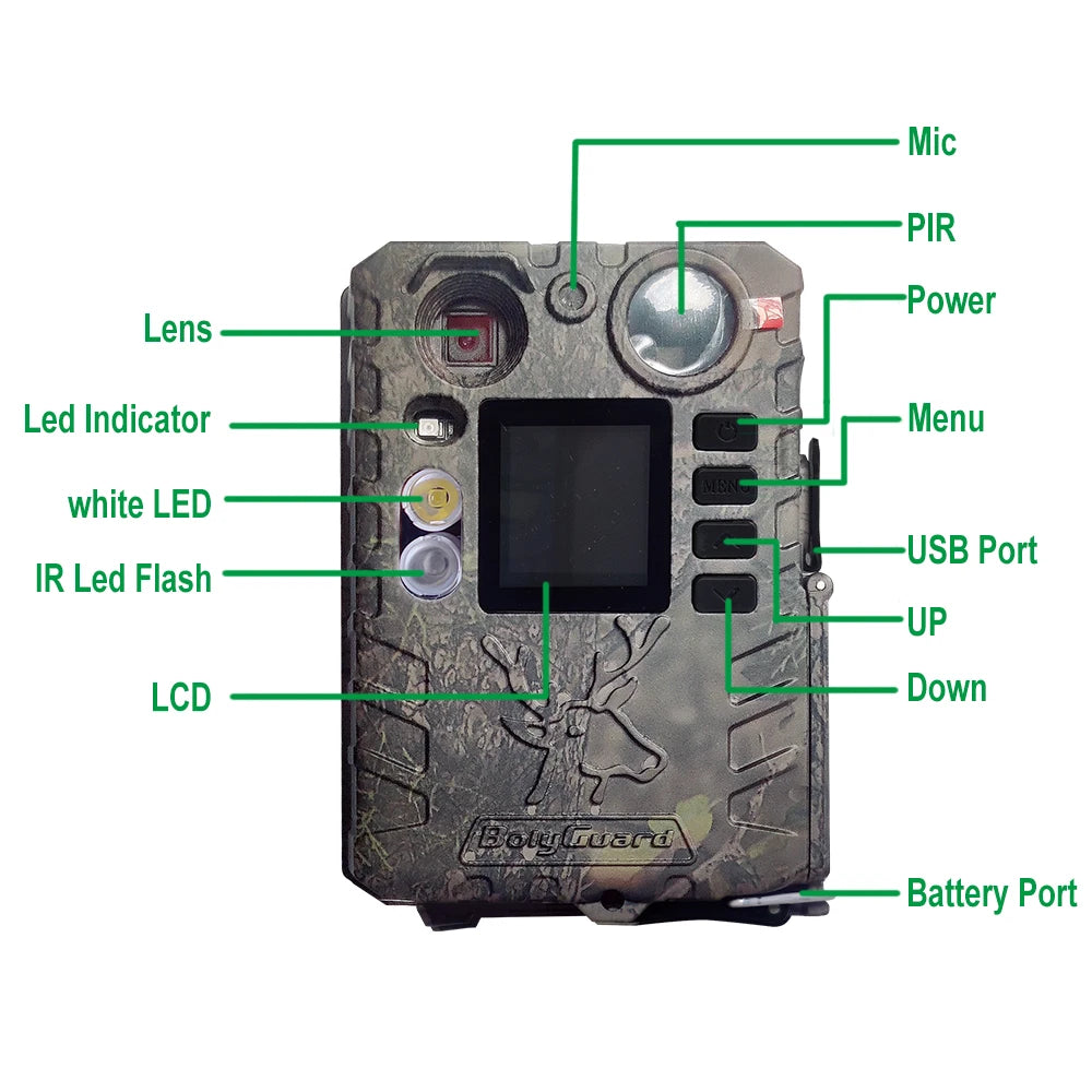 BolyGuard BG410-D 37MP 4K Trail Camera with Dual Flash & Solar Support | Wildlife, Hunting & Security Cam
