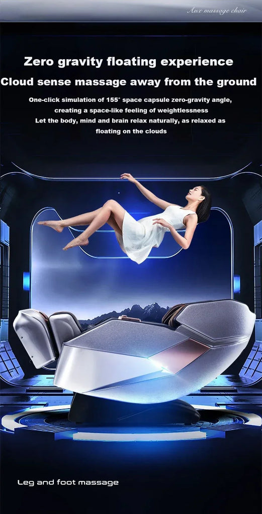 Luxury 4D Zero Gravity Full Body Massage Chair with SL Track, Heating & Bluetooth