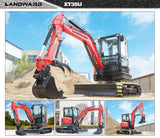 LANDWARD CE Euro 5 Mini Excavator 3.5 Ton with Kubota Engine – Customizable Home & Farm Crawler Excavator thumbnail 38