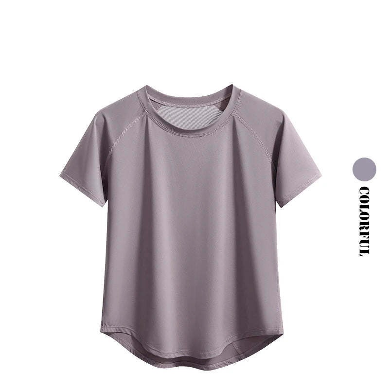 DRUR Women’s Breathable Yoga & Gym T-Shirt – Quick Dry Short Sleeve Workout Top