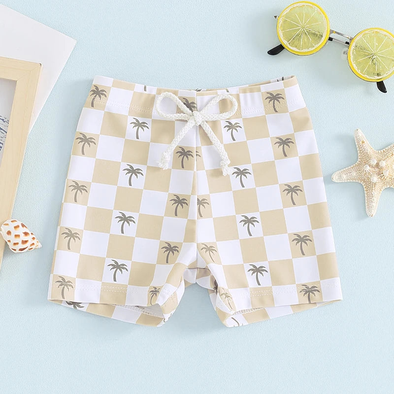 Blotona Boys Swim Trunks – Dinosaur, Plaid & Turtle Print Toddler Board Shorts