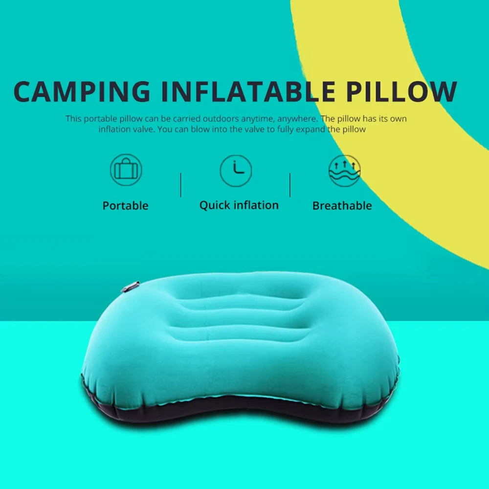 WESTTUNE Portable Inflatable Camping & Travel Pillow – Ultralight, Durable, and Ergonomic Neck & Lumbar Support