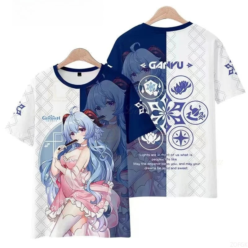 Genshin Impact Cartoon Kids T-Shirt – Unisex Short Sleeve Summer Tee for Boys & Girls