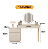 Makeup Vanity Dressing Table with Stool and Mirror – Modern Nordic Bedroom Dresser with Storage Drawers thumbnail 42
