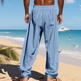 Men's 16-Color Breathable Linen Yoga Pants Loose Casual Sportswear for Spring/Summer thumbnail 28